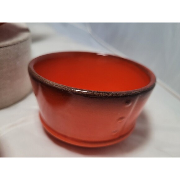 Metlox Poppytrail Red Burnt Orange Cup mugs sugar Creamer vintage Rivet - Picture 4 of 7